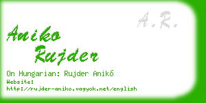 aniko rujder business card